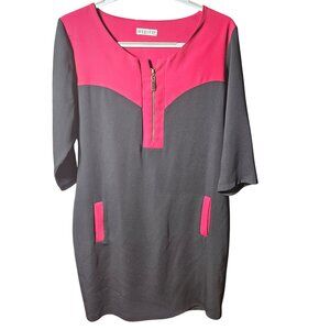 Espira Womens Black & Red Zippered Dress 3/4 Sleeve Size 46